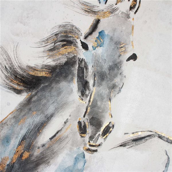 Gild Design House Prancing Stallion, Hand Painted Canvas