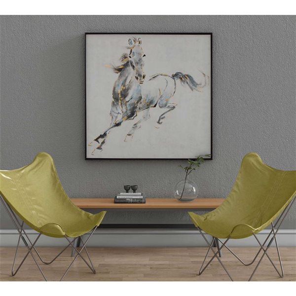 Gild Design House Prancing Stallion, Hand Painted Canvas