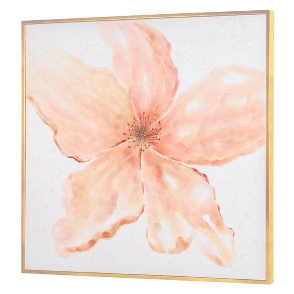 Gild Design House Coral Blossom, Hand Painted Framed Canvas