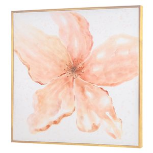 Gild Design House Coral Blossom, Hand Painted Framed Canvas