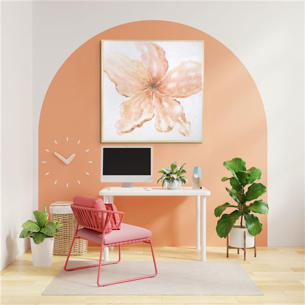 Gild Design House Coral Blossom, Hand Painted Framed Canvas