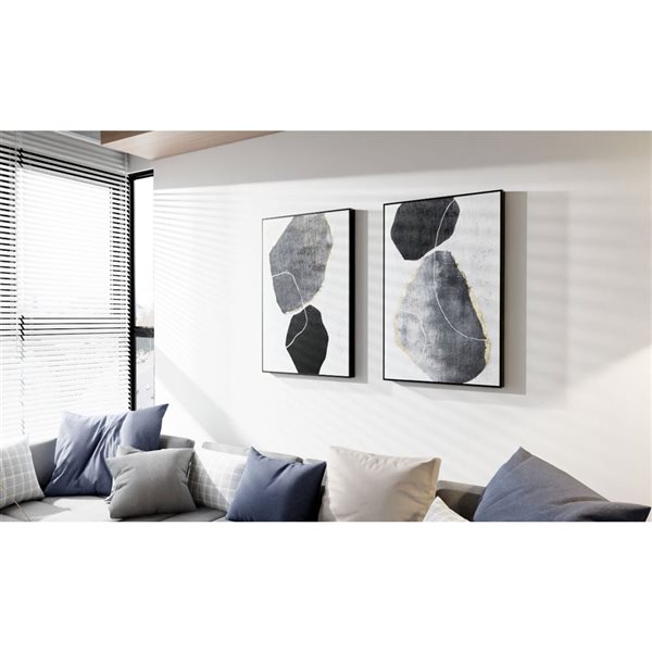 Gild Design House Stoney Silhouettes II Hand Painted Canvas