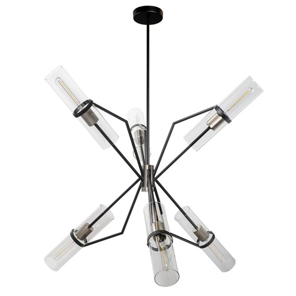 Gild Design House Everly 6 Light Chandelier - Black and Chrome