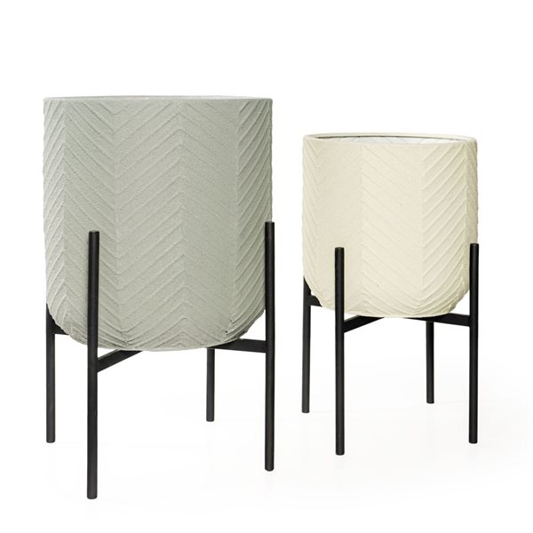 Gild Design House Ginkgo Metal Floor Planters - Set of 2