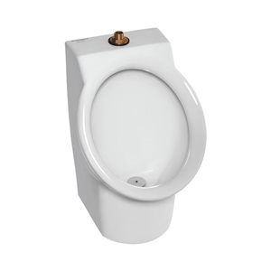 American Standard Decorum 0.125 GPF/0.47 LPF White Ceramic Top Spud Urinal with EverClean