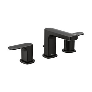 MOEN Rizon Matte Black 2-Handle 8-to-16-in Deck-Mount Low-Arc Bathroom Sink Faucet