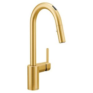 MOEN Align Brushed Gold Smart Single-Handle Pull-Down Kitchen Faucet w/ Voice Control and MotionSense