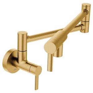 MOEN Modern Brushed Gold Wall-Mounted Swing Arm Folding Pot Filler