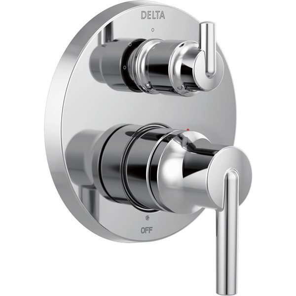 DELTA FAUCET Angular Monitor 14 Series Chrome Valve Trim w/ 3-Setting Integrated Shower Diverter