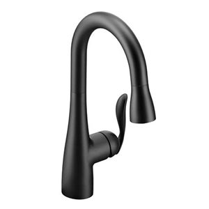 MOEN Arbor Matte Black Single-Handle High-Arc Pull-Down Sprayer Bar Faucet w/ Reflex System