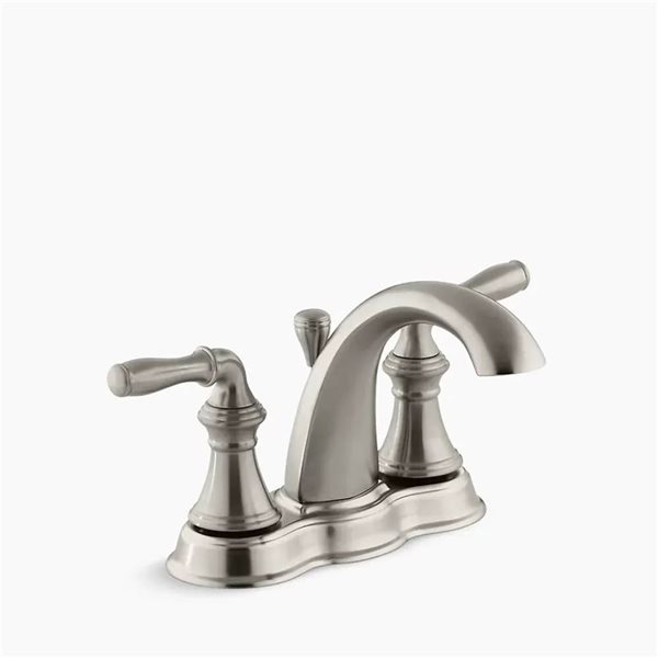 KOHLER Devonshire Brushed Nickel 4-in Centreset 2-Handle Mid-Arc Deck-Mount Bathroom Sink Faucet