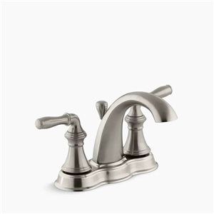 KOHLER Devonshire Brushed Nickel 4-in Centreset 2-Handle Mid-Arc Deck-Mount Bathroom Sink Faucet