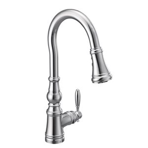 MOEN Weymouth Polished Chrome Single-Handle High-Arc Pull-Down Kitchen Faucet