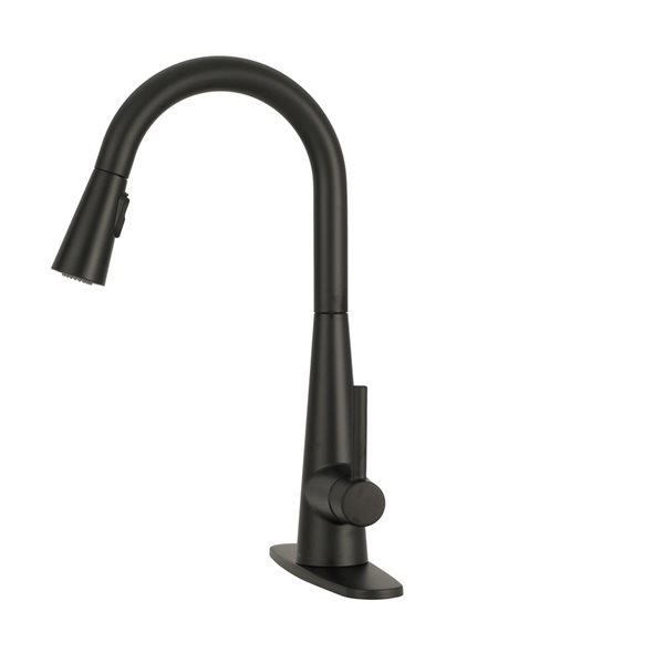 MOEN Sleek Matte Black Single-Handle Pull-Down Kitchen Faucet with Reflex System