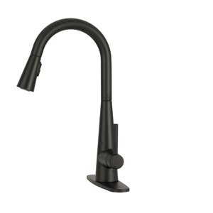 MOEN Sleek Matte Black Single-Handle Pull-Down Kitchen Faucet with Reflex System