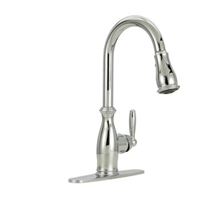 Robinet de cuisine à bec rétractable Brantford de MOEN chrome brillant avec système Reflex