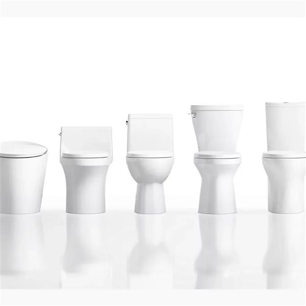 Cuvette de toilette allongée blanche Persuade de KOHLER Co. avec conduit dissimulé