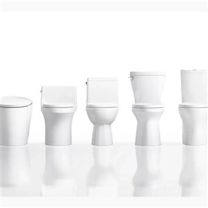 Cuvette de toilette allongée blanche Persuade de KOHLER Co. avec conduit dissimulé