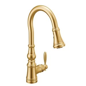 MOEN Weymouth Brushed Gold Single-Handle High-Arc Pull-Down Kitchen Faucet