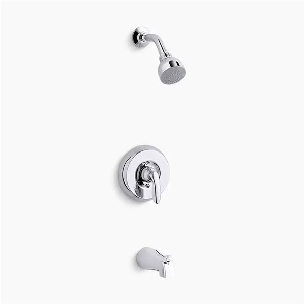 KOHLER Co. Coralais Rite-Temp Chrome Bath and Shower Trim Kit - 2.5 GPM/Slip-Fit Spout