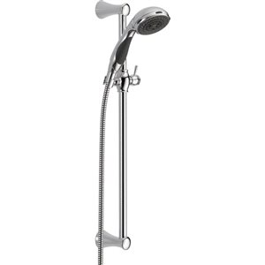 DELTA Premium Polished Chrome 3-Setting Slide Bar Hand Shower