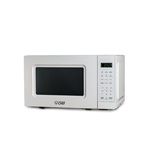 Micro-ondes de comptoir Commercial CHEF 17,3 po 0,7 pi³ 700 W, blanc