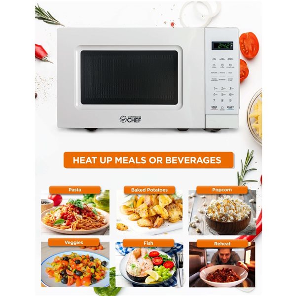 Commercial CHEF 17.3-in 0.7-ft³ 700 W Countertop Microwave - White