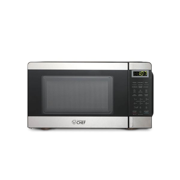 Commercial CHEF 0.7-ft³ Countertop Microwave with 10 Power Levels - Stainless Steel