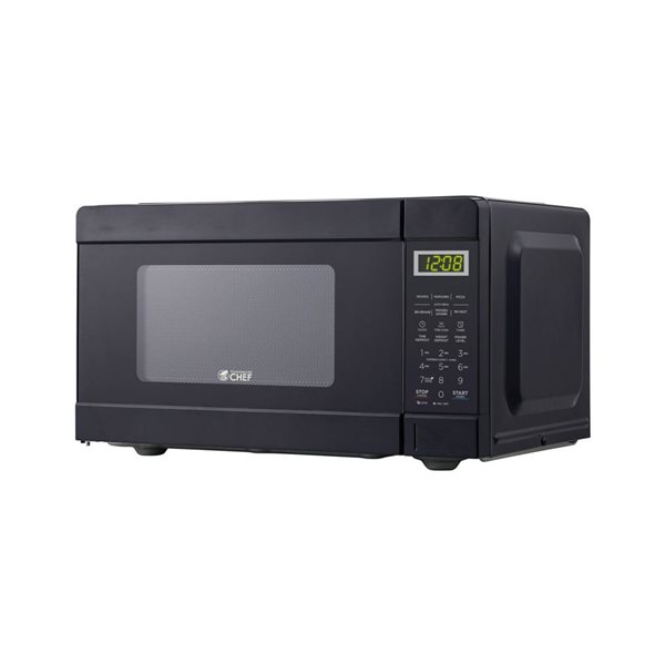 Commercial CHEF 0.9-ft³ 10 Power Levels Countertop Microwave with Push Button - Noir