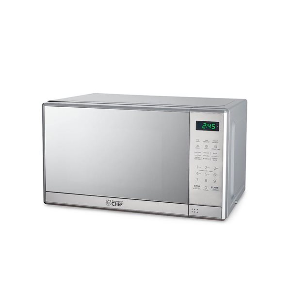 Micro-ondes de comptoir Commercial CHEF 17,3 po 0,7 pi³ 700 W, acier inoxydable