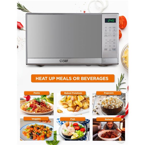 Commercial CHEF 17.3-in 0.7-ft³ 700 W Countertop Microwave - Stainless Steel