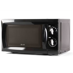 Commercial CHEF 0.6-ft³ Compact Microwave with 6 Power Levels and Grip Handle - Black