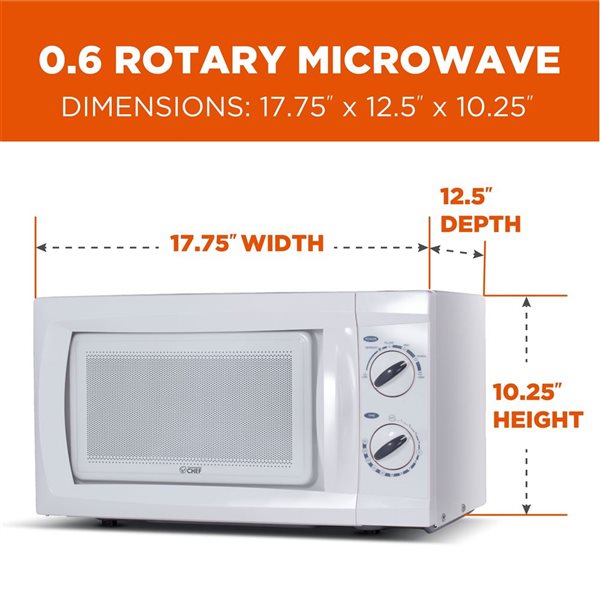 Commercial CHEF 17.8-in 0.6-ft³ 600 W White Countertop Microwave