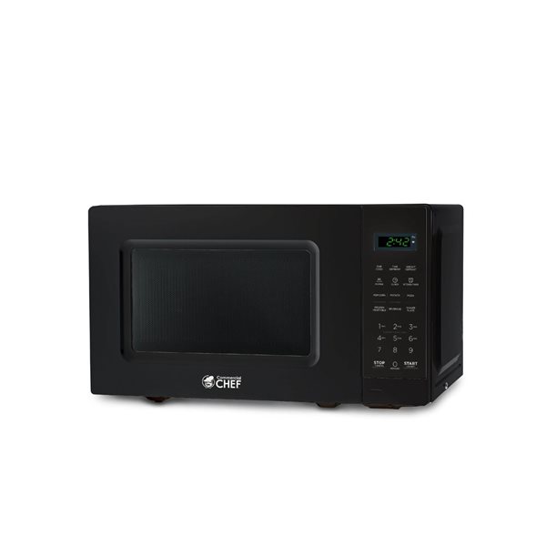 Micro-ondes de comptoir Commercial CHEF 17,3 po 0,7 pi³ 700 W, noir