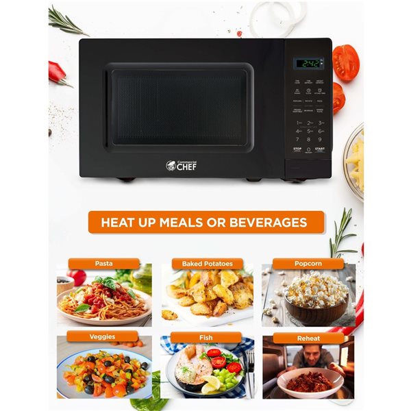 Commercial CHEF 17.3-in 0.7-ft³ 700 W Countertop Microwave - Black