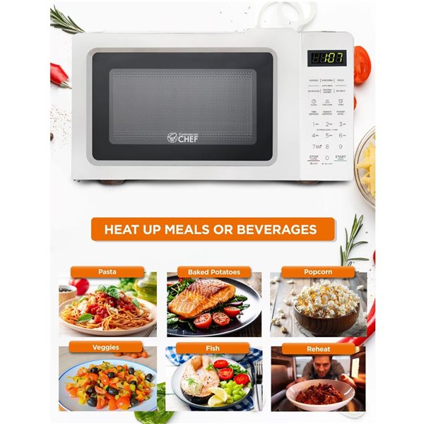 Commercial CHEF 0.7-ft³ Countertop Microwave - White