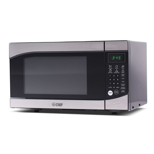 Commercial CHEF 0.9-ft³ Countertop Black Microwave with 10 Power Levels and Push Button