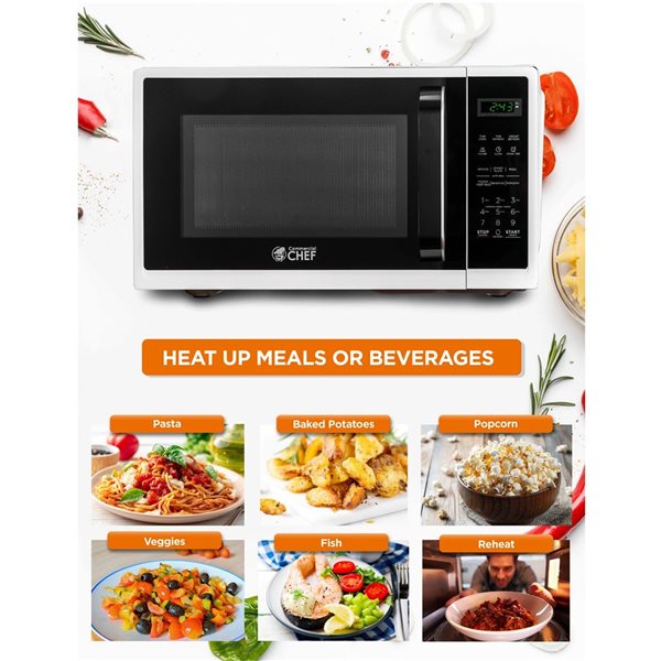 Commercial CHEF 19.1-in 0.9-ft³ 900 W Countertop Microwave - White