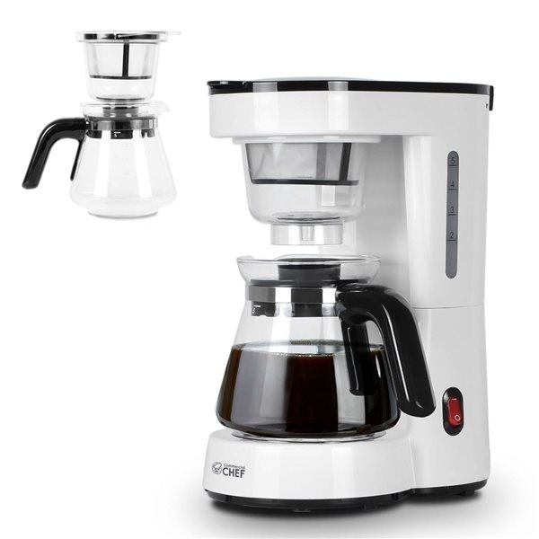 Commercial CHEF 5-Cup Drip Coffee Maker with Pour Over Filter