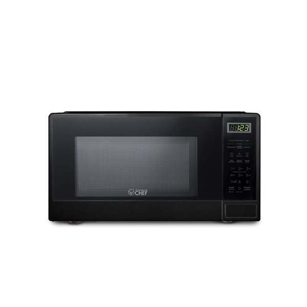 Commercial CHEF 1.1-ft³ Compact Microwave with 10 Power Levels with Push Button - Black