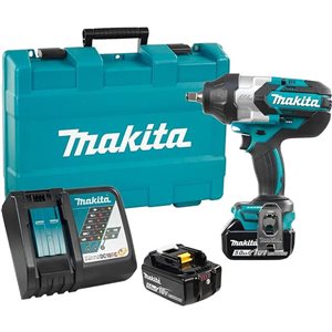 Makita 18V LXT Brushless 1/2-in High Torque Impact Wrench, 5.0Ah