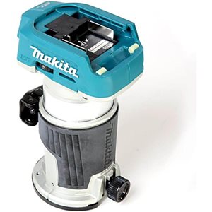 Routeur sans balais Makita 18 V LXT avec extraction de poussière, outil uniquement