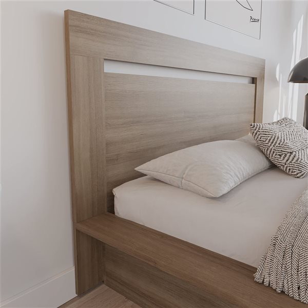 Nexera Malibu 74.25 W x 42.75-in H Brown Oak Queen-Size Modern Headboard