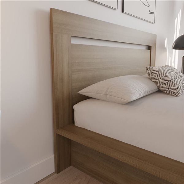 Nexera Malibu 65.5 W x 43-in H Brown Oak Full-Size Modern Headboard