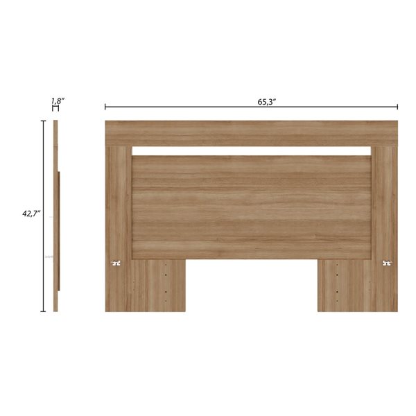 Nexera Malibu 65.5 W x 43-in H Brown Oak Full-Size Modern Headboard