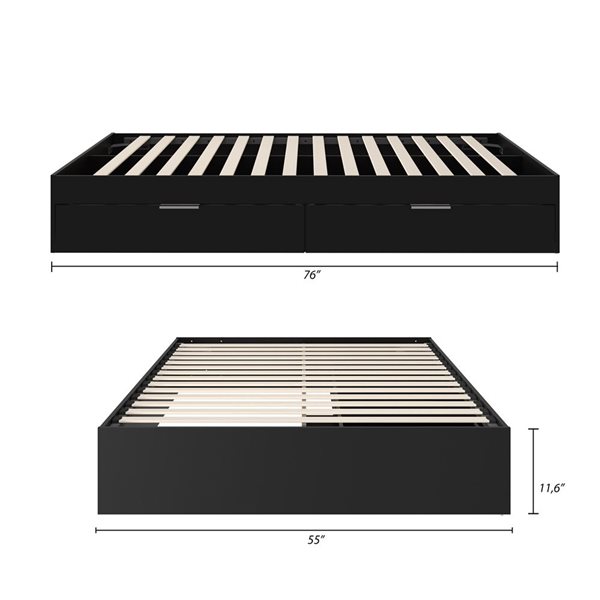 Nexera Hunter 2-Drawer Storage Full-Size Platform Bed - Black