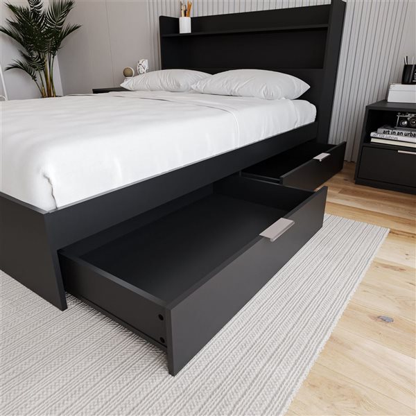 Nexera Hunter 2-Drawer Storage Full-Size Platform Bed - Black