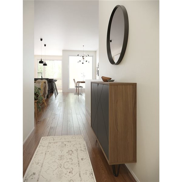 Nexera Slim 39-in W Nutmeg/Charcoal Grey Modern 2-Door Wall-Mounted Accent Cabinet