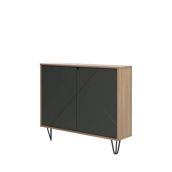 Nexera Slim 39-in W Nutmeg/Charcoal Grey Modern 2-Door Wall-Mounted Accent Cabinet