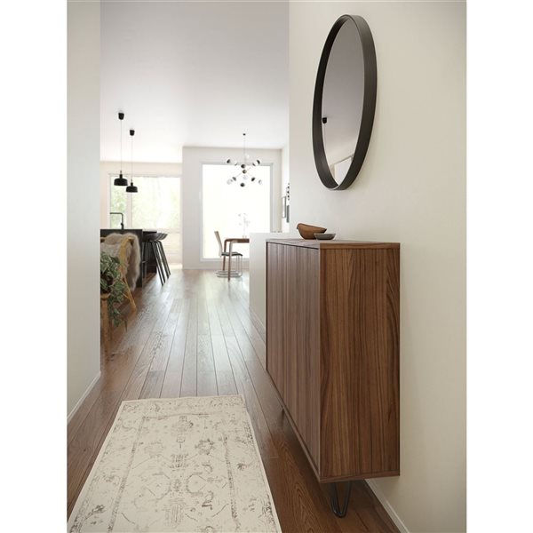 Nexera Slim 39-in W Walnut Modern 2-Door Wall-Mounted Accent Cabinet